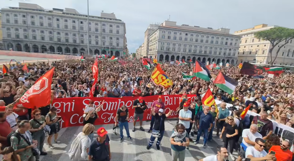 Lo sciopero generale Usb per Gaza. Roma stazione Termini bloccata.