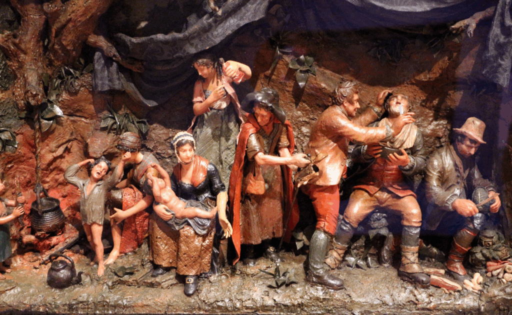 Foto - Samuel Percy, scena rustica con accampamento nomadi