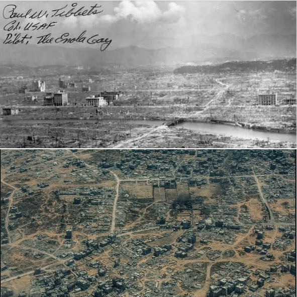 Hiroshima 1945 e Gaza 2025 - Il ricordo delle tragedie della Seconda guerra mondiale